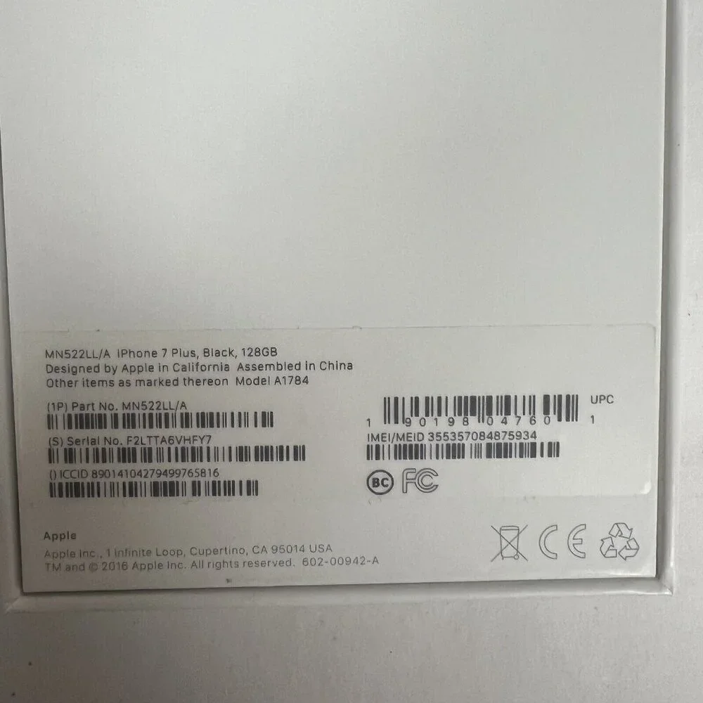 Apple iPhone 7 Plus Empty Original Retail Box 32GB - EMPTY BLACK - BOX ONLY